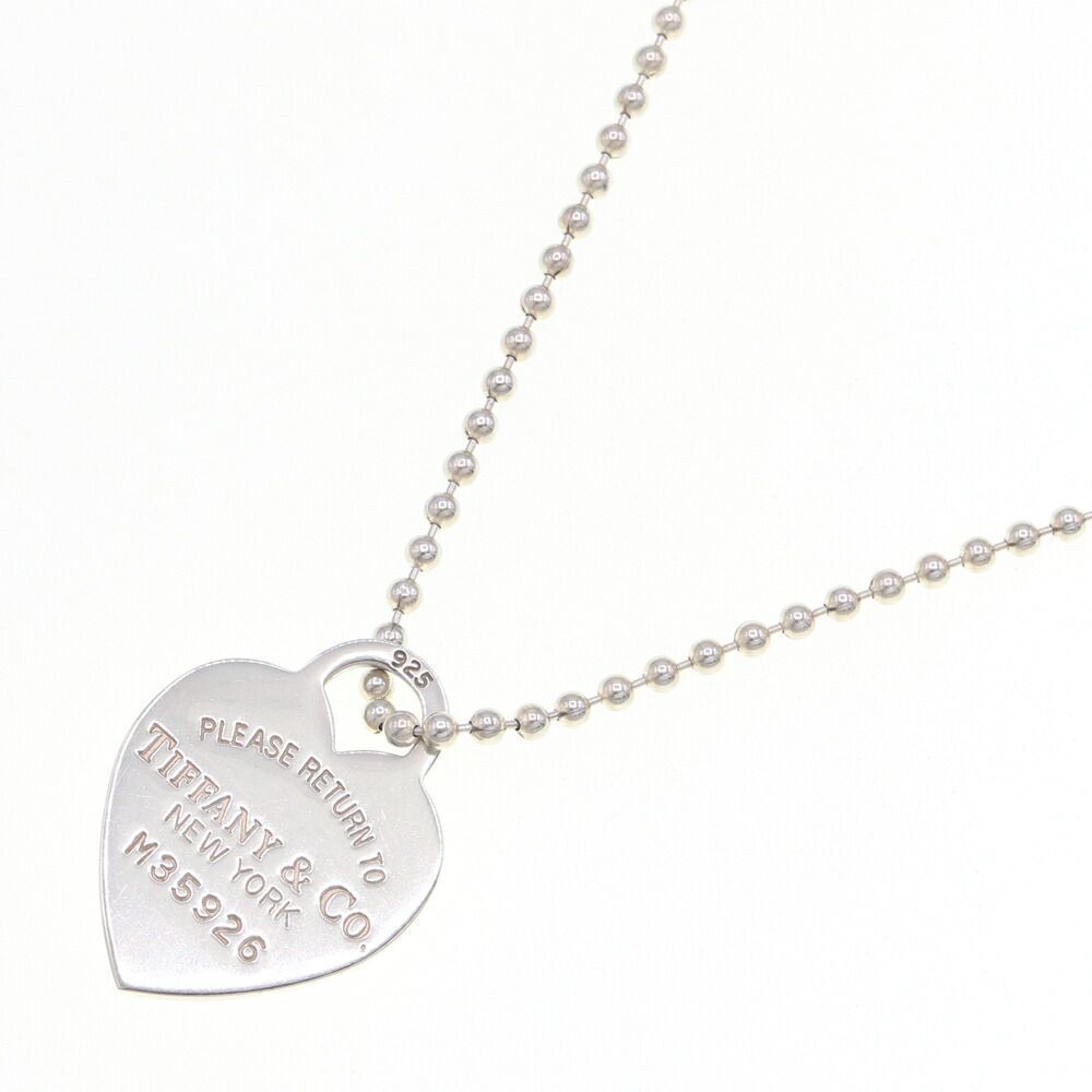 Tiffany Co to Necklace Heart Sterling Silver Pendant Accessory Long Ball Chain